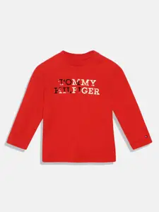 Tommy Hilfiger Boys Typography Printed Pure Cotton T-shirt