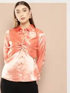 Chemistry Satin Finish Layered Party Shirt