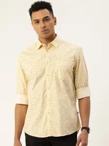 Parx Pure Cotton Slim Fit Opaque Printed Casual Shirt