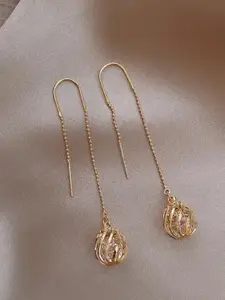 CHOKORE Gold-Plated Contemporary Drop Earrings