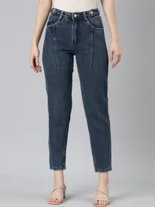 SHOWOFF Clean Look Acid Wash High-Raise Stretchable Cropped Jeans