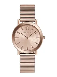 Furla Women Textured Dial & Stainless Steel Straps Analogue Watch WW00003008L3