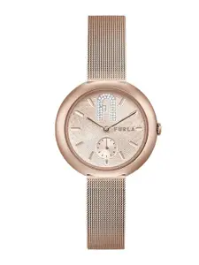 Furla Women Dial & Brown Stainless Steel Straps Analogue Watch WW00013007L3