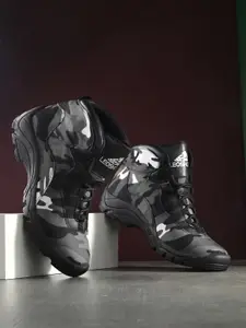 Leo's Fitness Shoes Men Printed Mid-Top Trekking Shoes