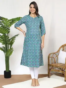 MomToBe Floral Printed V-Neck Cotton Maternity Sustainable Kurta