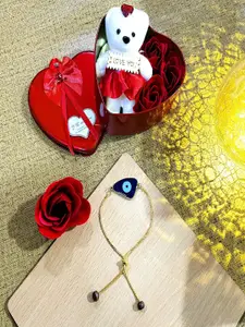 UNIVERSITY TRENDZ Set Of 3 Teddy & Infinity Evil Eye Bracelet Rakhi