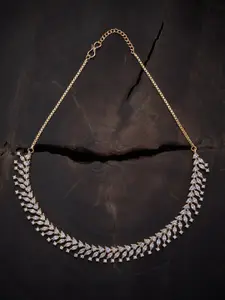 Kushal's Fashion Jewellery Gold Plated Cubic Zirconia Studded Necklace