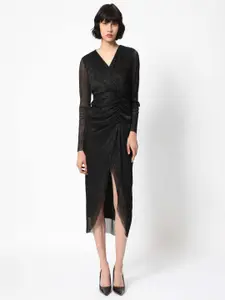 RAREISM Self Design Wrap Midi Dress
