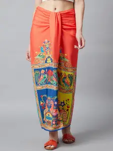 AKS Ethnic Motifs Printed Maxi A-Line Skirt