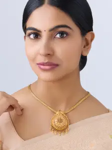 Kushal's Fashion Jewellery 92.5 Pure Silver Stone Studded Pendant