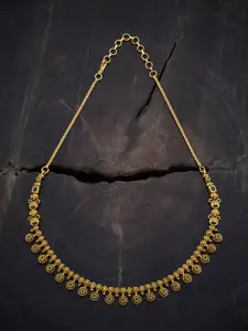 Kushal's Fashion Jewellery Gold-Plated Stone Studded Antique Necklace