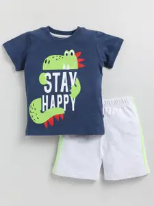 Toonyport Boys Printed Pure Cotton T-shirt With Shorts