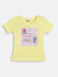 Eteenz Girls Shimmer & Shine Printed Premium Cotton T-shirt