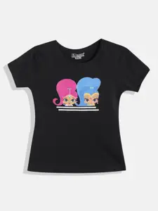 Eteenz Girls Shimmer & Shine Printed Premium Cotton T-shirt