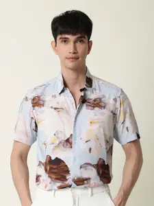 RARE RABBIT Floral Printed  Slim Fit Opaque Casual Shirt