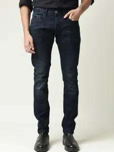 RARE RABBIT Men Mid Rise Slim Fit Clean Look Light Fade Stretchable Jeans