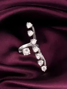 GIVA 925 Sterling Silver Rhodium-Plated Cubic Zirconia-Studded Forever Sparkle Finger Ring