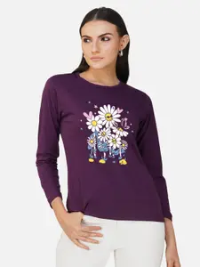 CHOZI Floral Printed Cotton T-shirt
