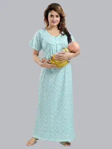 FOMTI Printed Maxi Maternity Nightdress