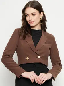 Madame Notched Lapel Crop Double Breasted Blazer