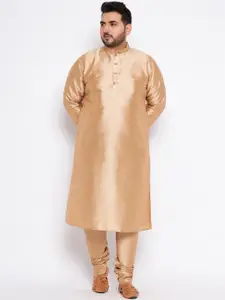 VASTRAMAY Plus Size Mandarin Collar Regular Kurta with Churidar