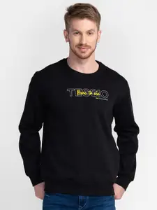 TESSIO Typography Printed Pullover Cotton Sweatshirt