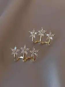 KRYSTALZ Gold-Plated Star Shaped Studs Earrings