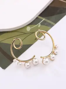 KRYSTALZ Gold-Plated Circular Drop Earrings