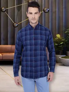 Kuons Avenue Smart Slim Fit Opaque Checked Cotton Twill Casual Shirt