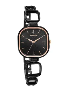 Sonata Women Brass Dial & Stainless Steel Bracelet Style Straps Analogue Watch 8186KM01