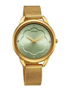 Sonata Women Brass Dial & Stainless Steel Bracelet Style Straps Analogue Watch 87051YM01
