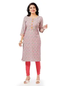 keshubaba Floral Printed Straight Kurta