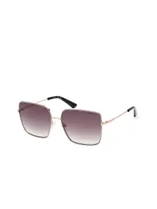 GUESS Women Square Sunglasses With UV Protected Lens GUS786628P60SG