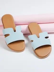 max Cut Out Detail Open Toe Flats