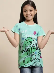 Kids Ville Girls Disney Princess Printed Pure Cotton Tshirt