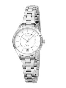 STRAND BY OBAKU Women Embellished Dial & Stainless Steel Straps Analogue Watch S746LDCISC