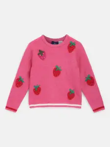 Chicco Girls Self Designed Ribbed Acrylic Pullover