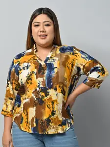 Vastraa Fusion Plus Size Abstract Printed Shirt Style Top