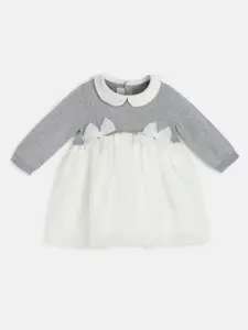 Chicco Girls Bow Detailed Peter Pan Collar Cotton A-Line Dress