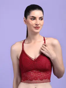 Hill Islands Floral Self Design Full Coverage Anti Odour Bralette With 360 Degree Support