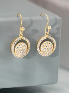 Rubans Silver Gold-Plated Geometric Drop Earrings