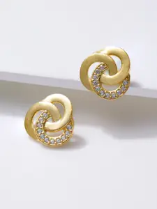 Rubans Silver Gold-Plated Classic Studs Earrings