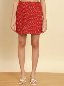 Trend Arrest Abstract Printed A Line Mini Skirt