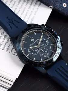 Maserati Men Blue Patterned Dial & Blue Bracelet Style Straps Analogue Watch R8871612042