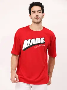 Leotude Typography Printed Oversized T-shirt