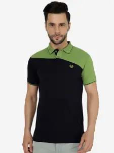 Greenfibre Colourblocked Polo Collar Slim Fit Casual T-shirt