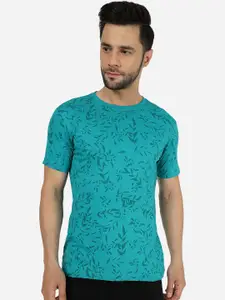 Greenfibre Floral Printed Round Neck Slim Fit T-shirt