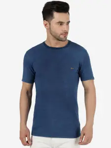 JADE BLUE Pure Cotton Slim Fit T-shirt