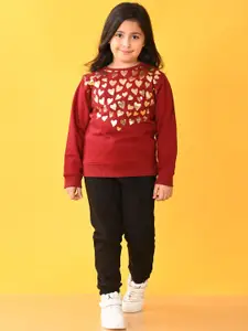 Anthrilo Girls Printed T-shirt With Trousers
