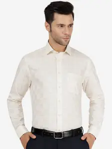 Greenfibre Checked Spread Collar Long Sleeves Cotton Formal Shirt
